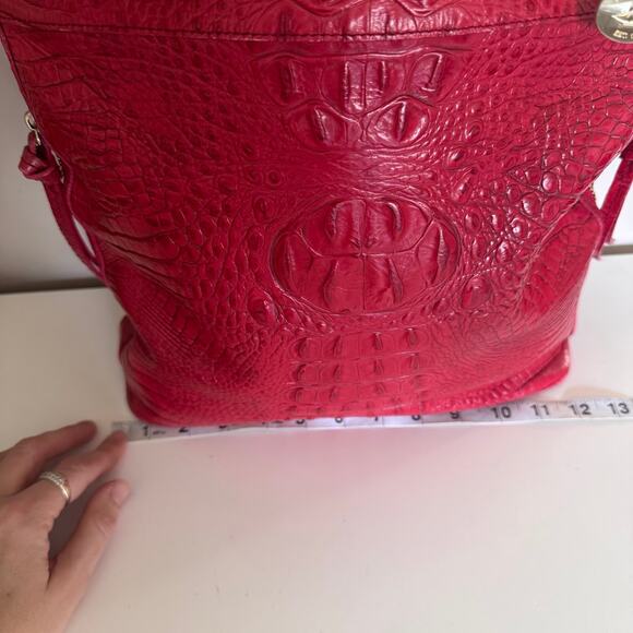 Brahmin Ono Melbourne Tote Red Croc Leather Shoulder Bag Tote - Picture 13 of 14